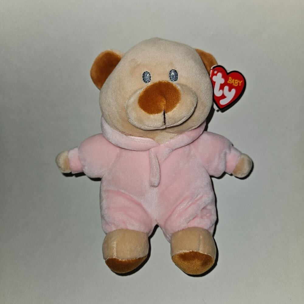 Baby Ty PJ Bear Pink Plush Lovey SMALL 6" Stuffed Animal Toy 2021 w/TAG